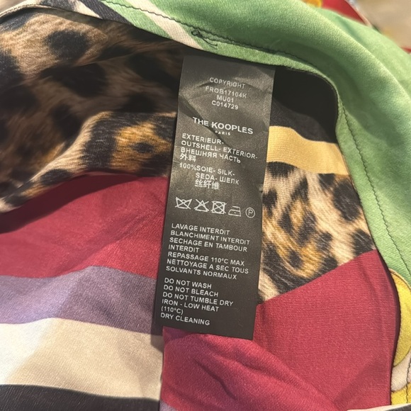 The Kooples Baroque Pattern-Block Silk Wrap Dress. Large. - Picture 10 of 11